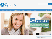 Tablet Screenshot of actrighttolife.org